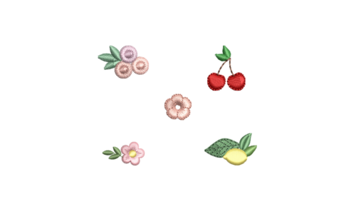 Matrizes de Bordado - Mini Frutinhas e Florzinhas Delicadas