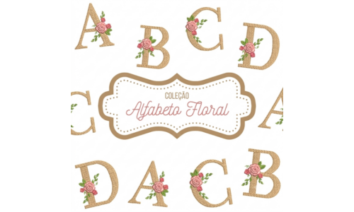 Matrizes de Bordado - Coleção Alfabeto Floral